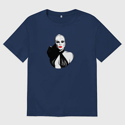 Футболка оверсайз мужская Портрет Гаги, цвет: тёмно-синий