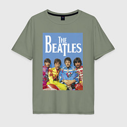 Футболка оверсайз мужская The Beatles - world legend!, цвет: авокадо