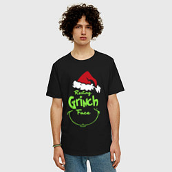 Футболка оверсайз мужская Resting Grinch Face, цвет: черный — фото 2