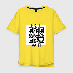 Футболка оверсайз мужская Бесплатный Wi-Fi, цвет: желтый