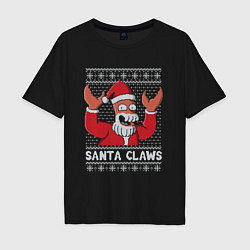 Мужская футболка оверсайз ЗОЙДБЕРГ КЛАУС, SANTA CLAWS ФУТУРАМА