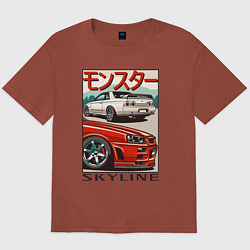 Мужская футболка оверсайз Nissan Skyline Ниссан Скайлайн