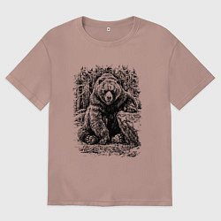 Футболка оверсайз мужская Истинный хозяин Русского леса, цвет: пыльно-розовый