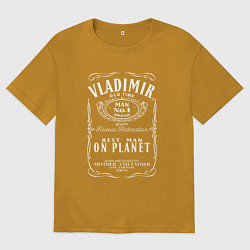 Футболка оверсайз мужская ВЛАДИМИР в стиле ДЖЕК ДЭНИЭЛС, цвет: горчичный