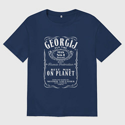 Футболка оверсайз мужская ГЕОРГИЙ в стиле ДЖЕК ДЭНИЭЛС, цвет: тёмно-синий