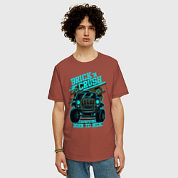 Футболка оверсайз мужская Авто чемпион дорог, цвет: кирпичный — фото 2