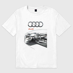 Футболка оверсайз мужская Audi salon concept, цвет: белый