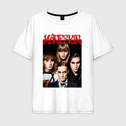 Футболка оверсайз мужская MANESKIN POSTER СОСТАВ, цвет: белый
