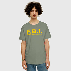 Футболка оверсайз мужская FBI Женского тела инспектор, цвет: авокадо — фото 2