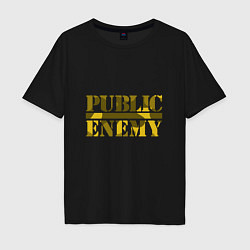 Футболка оверсайз мужская Public Enemy Rap, цвет: черный