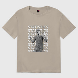 Футболка оверсайз мужская Lil Timmy Tim Statistics, цвет: миндальный