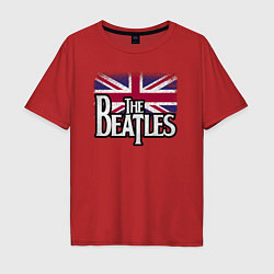 Футболка оверсайз мужская The Beatles Great Britain Битлз, цвет: красный