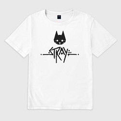 Мужская футболка оверсайз Stray: Black Logo