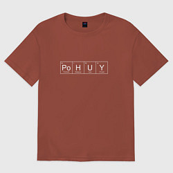 Футболка оверсайз мужская Безразличие Po H U Y, цвет: кирпичный