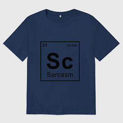 Футболка оверсайз мужская САРКАЗМ - SARCASM, Sc Таблица Менделеева, цвет: тёмно-синий