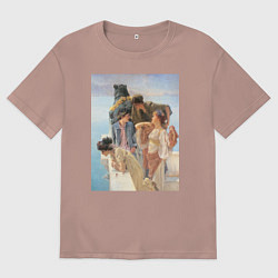 Футболка оверсайз мужская Картина Выгодная позиция, цвет: пыльно-розовый