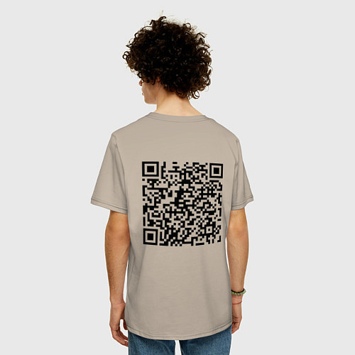 Мужская футболка оверсайз QR-код Скала Джонсон / Миндальный – фото 4
