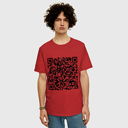 Футболка оверсайз мужская QR-код Скала Джонсон, цвет: красный — фото 2