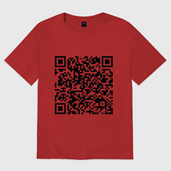 Футболка оверсайз мужская QR-код Скала Джонсон, цвет: красный