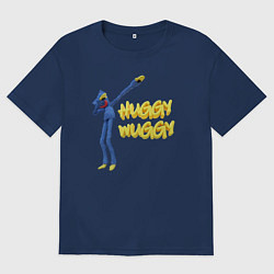 Футболка оверсайз мужская Хаги ваги Huggy Wuggy Poppy Playtime, цвет: тёмно-синий