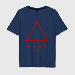 Футболка оверсайз мужская 30 Seconds to Mars рок, цвет: тёмно-синий