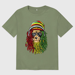 Футболка оверсайз мужская Rasta lioN, цвет: авокадо