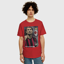 Футболка оверсайз мужская Paolo Cesare Maldini - Milan, captain, цвет: красный — фото 2