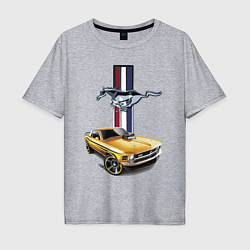 Футболка оверсайз мужская Mustang motorsport, цвет: меланж
