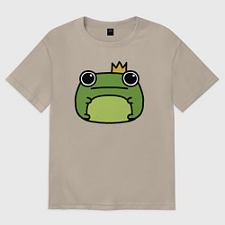 Футболка оверсайз мужская Frog Lucky король, цвет: миндальный