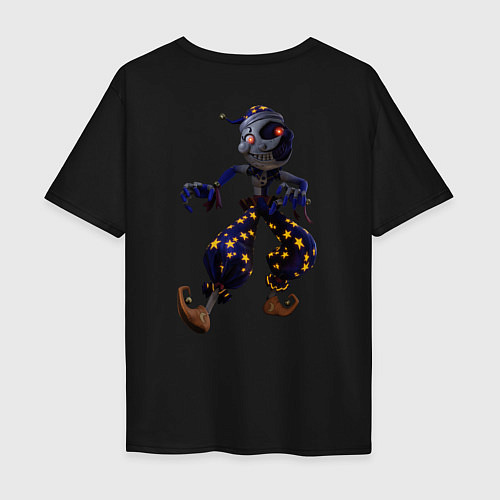 Мужская футболка оверсайз Солнце спереди, Луна сзади FNAF 5 / Черный – фото 2