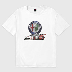 Футболка оверсайз мужская Alfa Romeo - motorsport, цвет: белый