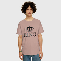 Футболка оверсайз мужская KING Парные Король, цвет: пыльно-розовый — фото 2