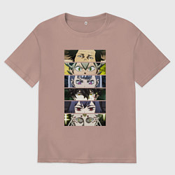 Футболка оверсайз мужская Чнерный Клевер Black Clover, персонажи, цвет: пыльно-розовый