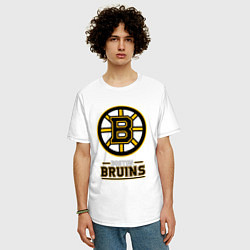 Футболка оверсайз мужская Boston Bruins , Бостон Брюинз, цвет: белый — фото 2