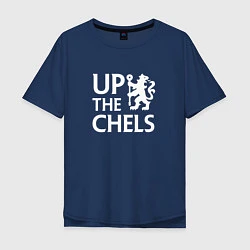 Футболка оверсайз мужская UP THE CHELS, Челси, Chelsea, цвет: тёмно-синий