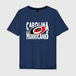 Футболка оверсайз мужская Каролина Харрикейнз, Carolina Hurricanes, цвет: тёмно-синий