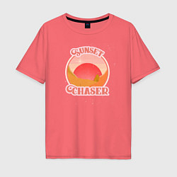 Футболка оверсайз мужская Sunset Chaser, цвет: коралловый