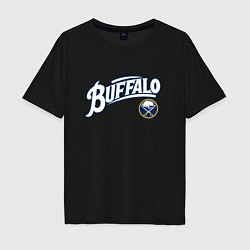 Футболка оверсайз мужская Баффало Сейберз , Buffalo Sabres, цвет: черный