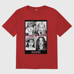 Футболка оверсайз мужская Blackpink K-pop, цвет: красный