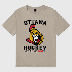 Футболка оверсайз мужская OTTAWA SENATORS ОТТАВА СЕНАТОРЗ, цвет: миндальный
