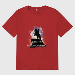 Футболка оверсайз мужская Санкт-Петербург Медный всадник, цвет: красный