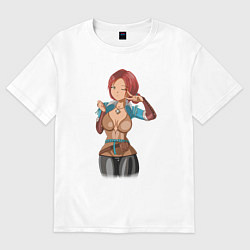 Футболка оверсайз мужская Triss Merigold by sexygirlsdraw, цвет: белый