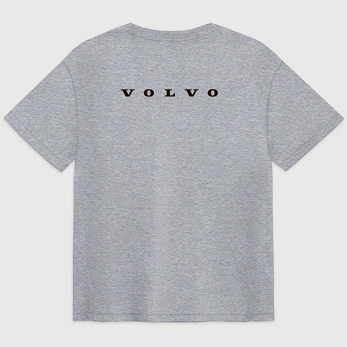 Мужская футболка оверсайз VOLVO чёрный логотип / Меланж – фото 2