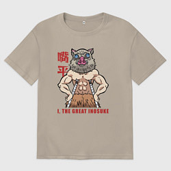 Футболка оверсайз мужская Великий Иноске, цвет: миндальный