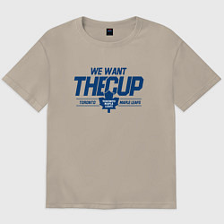 Футболка оверсайз мужская Toronto Maple Leafs We want the cup Торонто Мейпл, цвет: миндальный