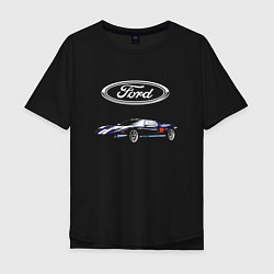 Футболка оверсайз мужская Ford Racing, цвет: черный