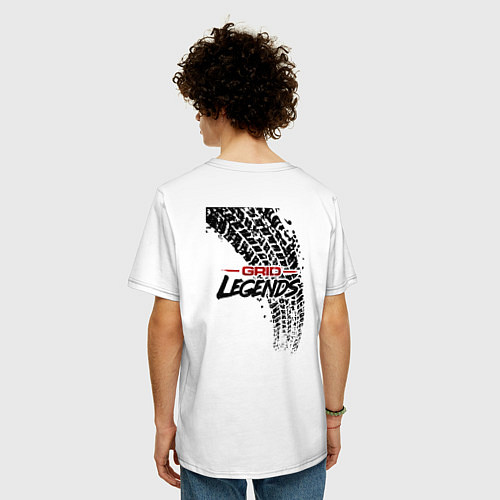 Мужская футболка оверсайз Грид / Белый – фото 4
