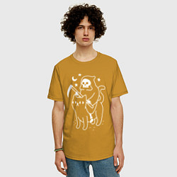 Футболка оверсайз мужская ВСАДНИК КОТОПОКАЛИПСИСА, цвет: горчичный — фото 2