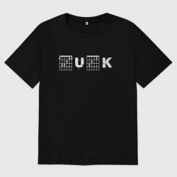 Футболка оверсайз мужская Fuck ребус, цвет: черный