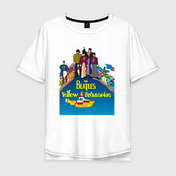 Мужская футболка оверсайз The Beatles on a Yellow Submarine